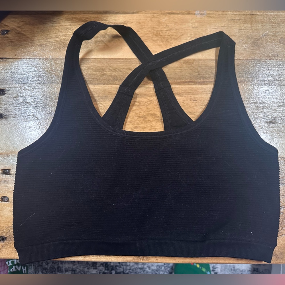 Nux Black Shapeshifter Ribbed Active Bra L